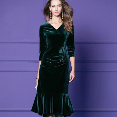 Velvet Fishtail Skirt - Available In Red, Green, Black