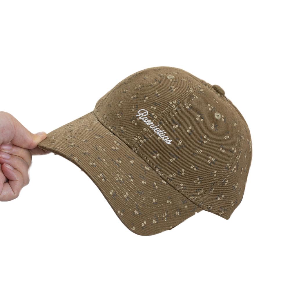Small floral cap girls sweet age-reducing baseball cap new high-quality wide-brimmed thin hat