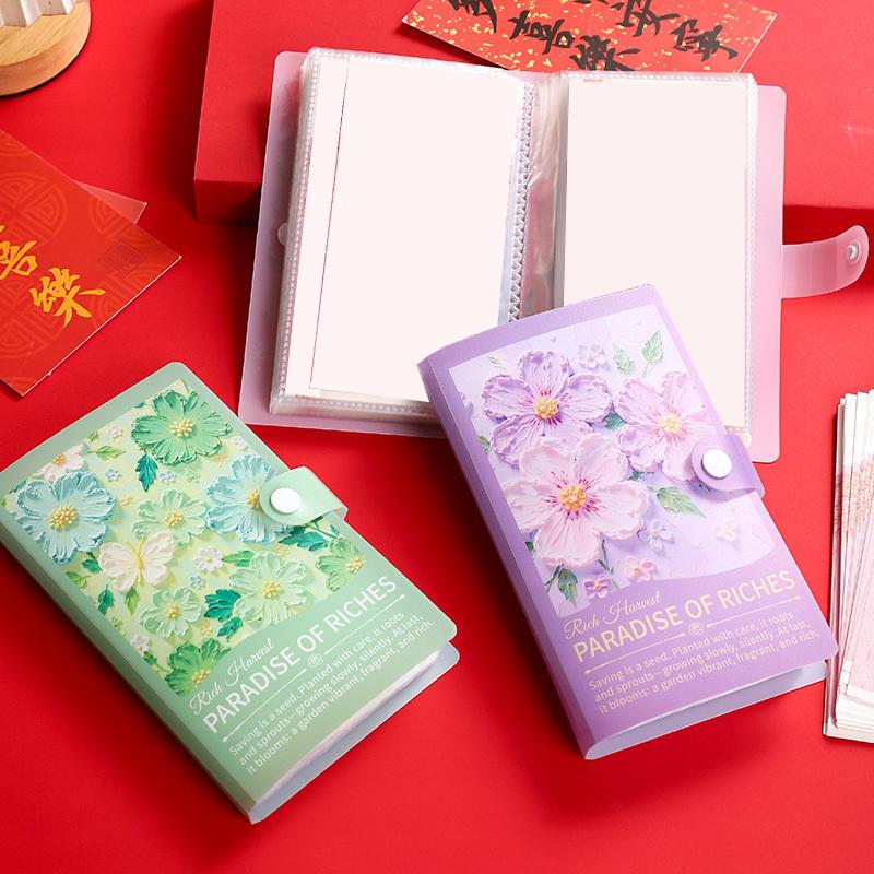 Ölgemälde-Stil 3D-Blumen-Sammlungsalbum, Banknotenalbum, Gedenkbanknoten-Sparbuch, Loseblatt-Buch, Münzbuch