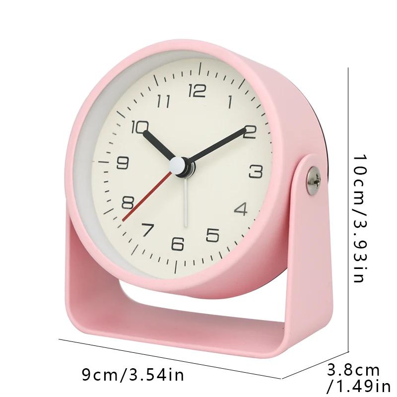 Kreativer Metall Kleiner Wecker 360° Drehbar Leise Nachttisch Schreibtisch Tischuhren Geschenk für Schlafzimmer Wohnzimmer Werkzeuge Büro Deko