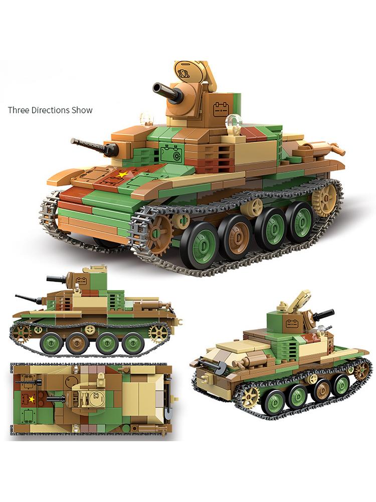 Military Weapon Building Blocks WWII Japanese Army Soldier Heavy Armored Vehicle Tank Camion Guns Cannon Bricks Doll Model Toys