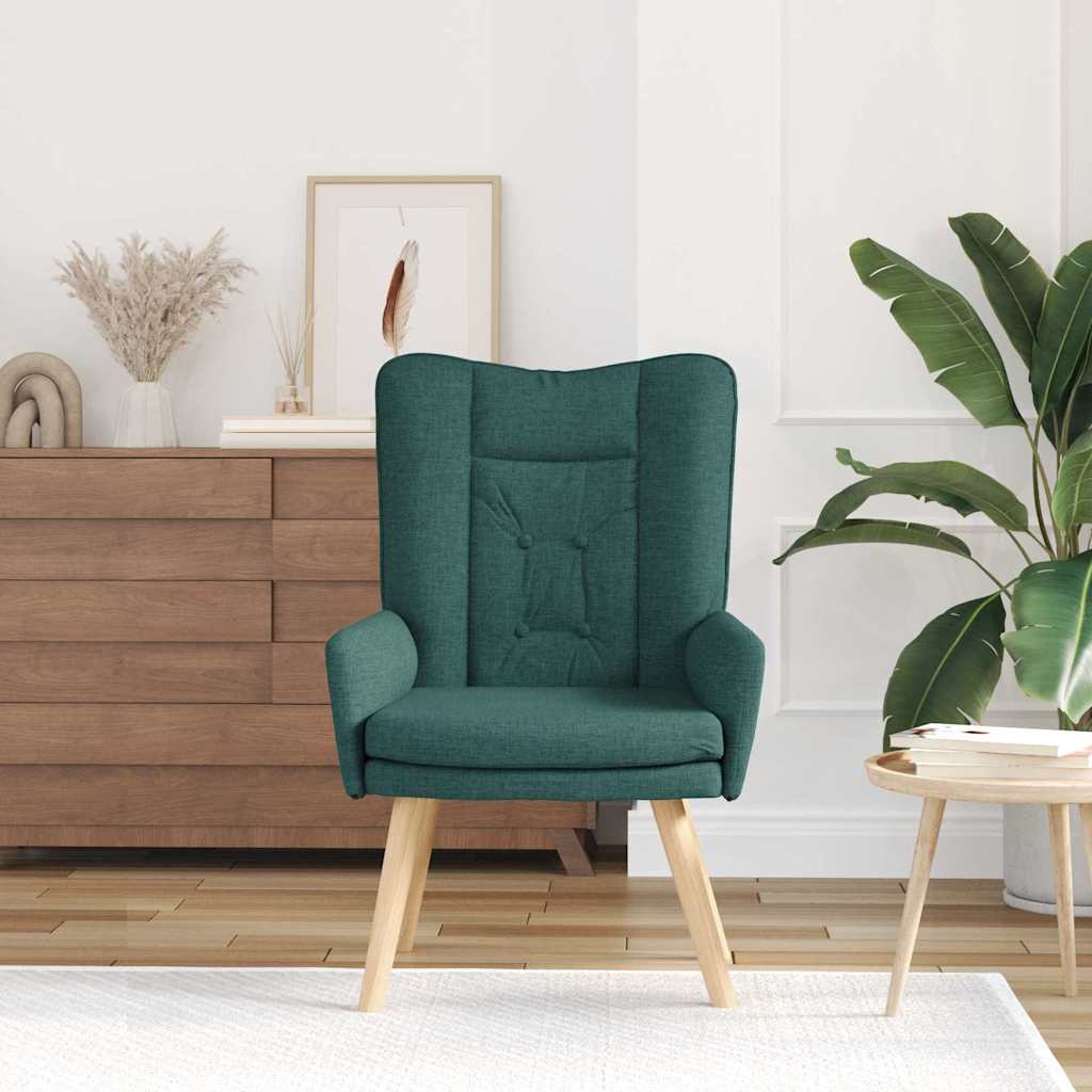 Armchair Dark Green 63 X 67 X 94 Cm Fabric and Plywood
