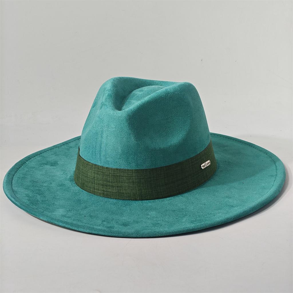 New Big Wide Brim Fedora Hats For Women Men Western Suede Hat Large Felt Panama Hat Rancher Hat Chapeau Femme Luxe