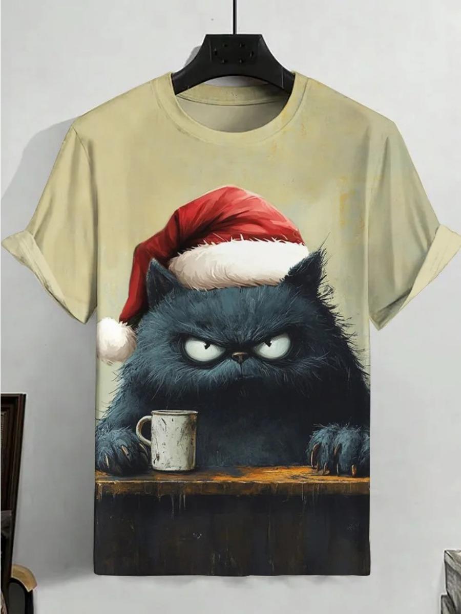 

Мужская летняя футболка с рисунком животных из мультфильмов и забавным 3D-принтом, свободная повседневная креативная футболка больших размеров с круглым вырезом и коротким рукавом 6XL