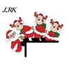 Winter Holiday Room Decor Christmas Door Corner with Snowman/Elk Designs, Wooden Hanging Ornaments Frame Ornament, Decorative Topper Home Festive Elk