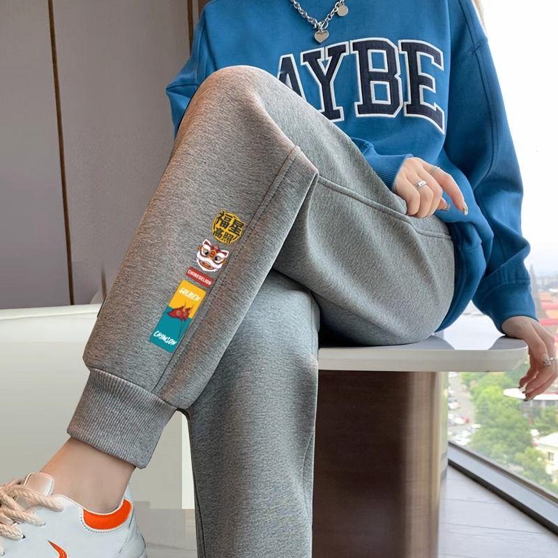 

Black Sweatpants Women s Summer Thin Loose Tappered 2025 New Arrival Pure Cotton Small Sweatpants Slim Looking Casual Pants 2016 Gray [not Fleece-lined]] M