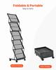 Brochure Display Rack, Foldable 5 Pockets Magazine Literature Display Stand, Movable Floor Standing Magazine Rack with Wheels, Metal Newspaper Catalog