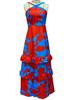 European and American Bohemian V-Neck Sleeveless Summer Dress with Amazon Print
