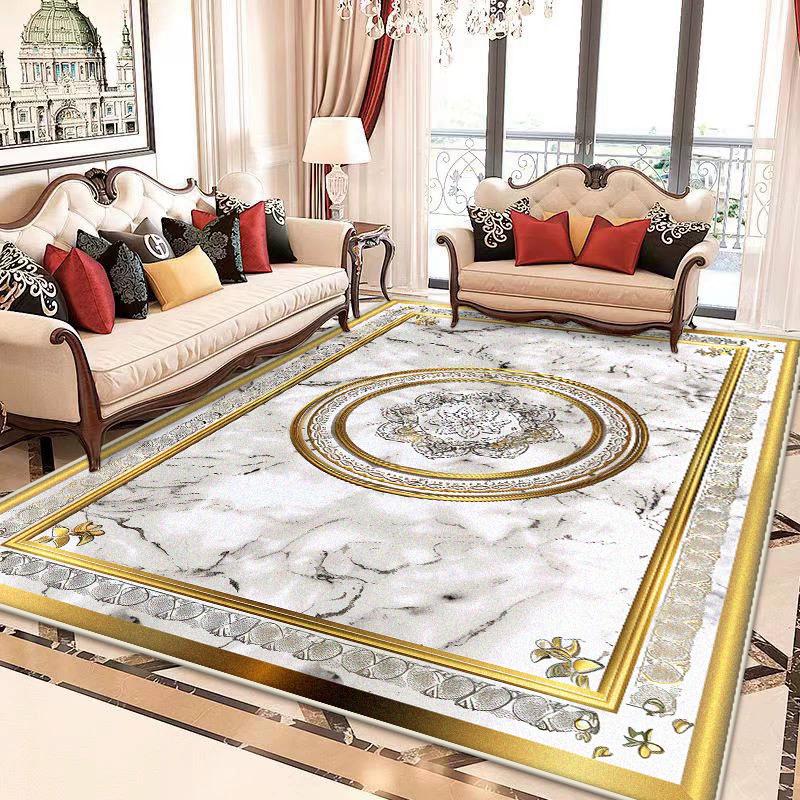 White Marble Large Living Room Rugs Luxury Home Decoration Fluffy Plush Bedroom Carpet Lounge Cloakroom Non-slip Soft Floor Mat