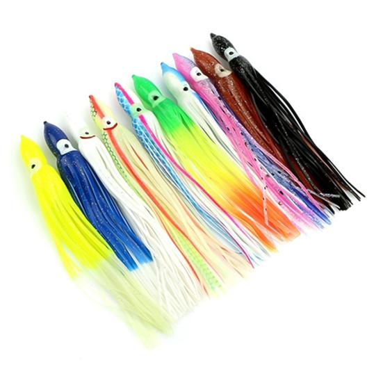 10 szt. Przynęta ośmiornica wielokolorowa sztuczne akcesoria wędkarskie świecąca przynęta pływająca na zewnątrz