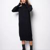 GMXIA Women's High Neck Knit Dress Autumn and Winter New Loose Inside-out Solid Color Thin Sweater Dress