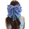 Elegant Purple Hair Bows Clip With Long Ribbon Fashion Headdress Hairpieces Barrette Hairpin For Women And Girls