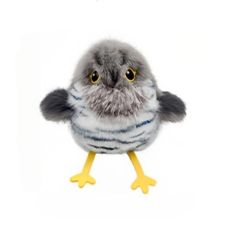 Новая милая птица синица кукушка дрожащая птица электрическая кошачья игрушка звуковая имитация маленькая птица автоматическая дразнилка для кошки машущая пухленький воробей серый