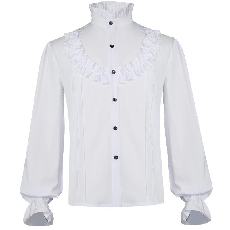 Men Steampunk Trench Coat / Shirt Vintage Prince Overcoat Medieval Renaissance Jacket Victorian Edwardian Cosplay Costume