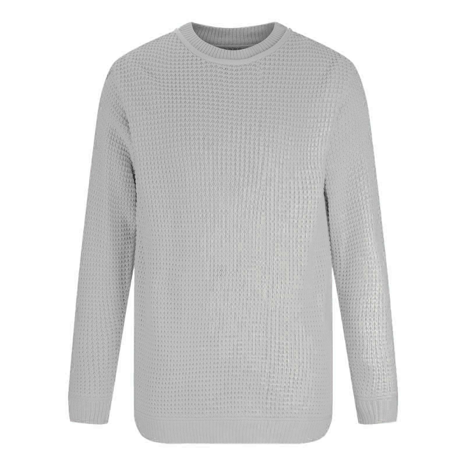 

Европа и США мода мужской однотонный повседневный свитер с длинными рукавами и круглым вырезом свободный свитер осень и зима XL серый