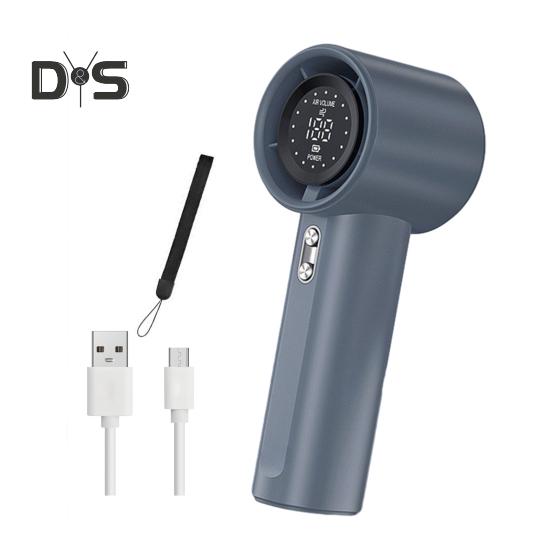 

Ручной вентилятор с бесщеточным двигателем, цифровым дисплеем, 100 скоростных режимов, мощный воздушный поток, низкий уровень шума, перезаряжаемый мини-охлаждающий турбовентилятор синий