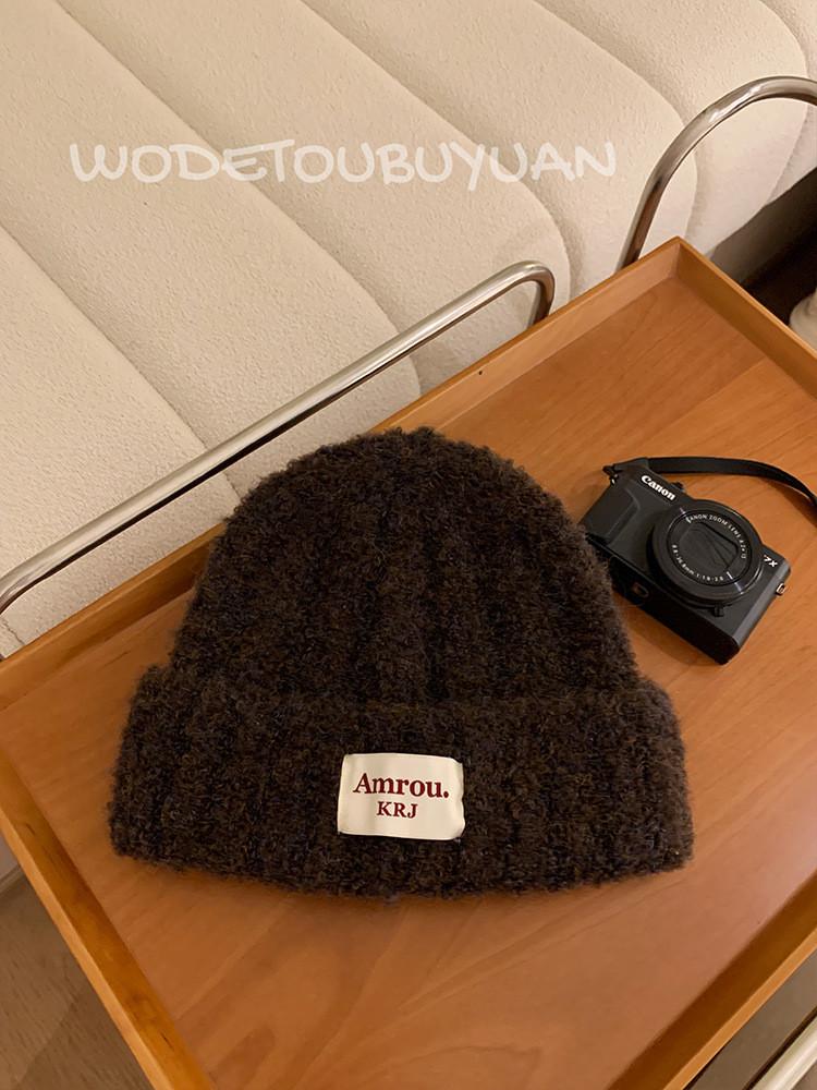 Soft Korean Cozy Style Women Knitted Hat Thick Warm Earmuff Beanie For Cold Weather