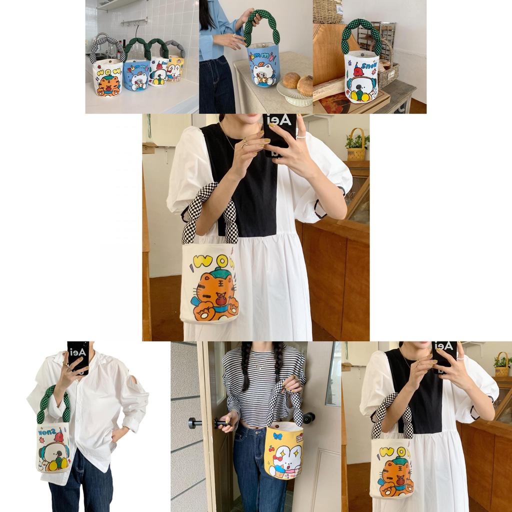 Cute Cartoon Tote Bag For Girls Featuring Snowman Design Ideal For Daily Use