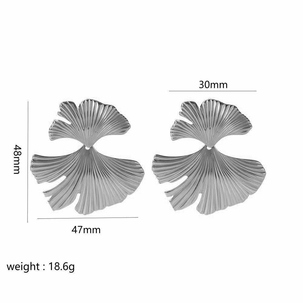 Retro Gold Stainless Steel Butterfly Flower Earrings