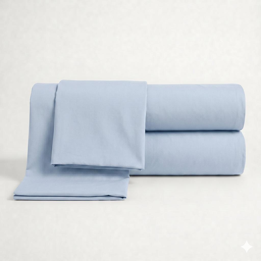 The White Stone Parure de Lit en Percale de Coton 200 TC | Drap Housse, Drap Plat et  Taie d'Oreiller 