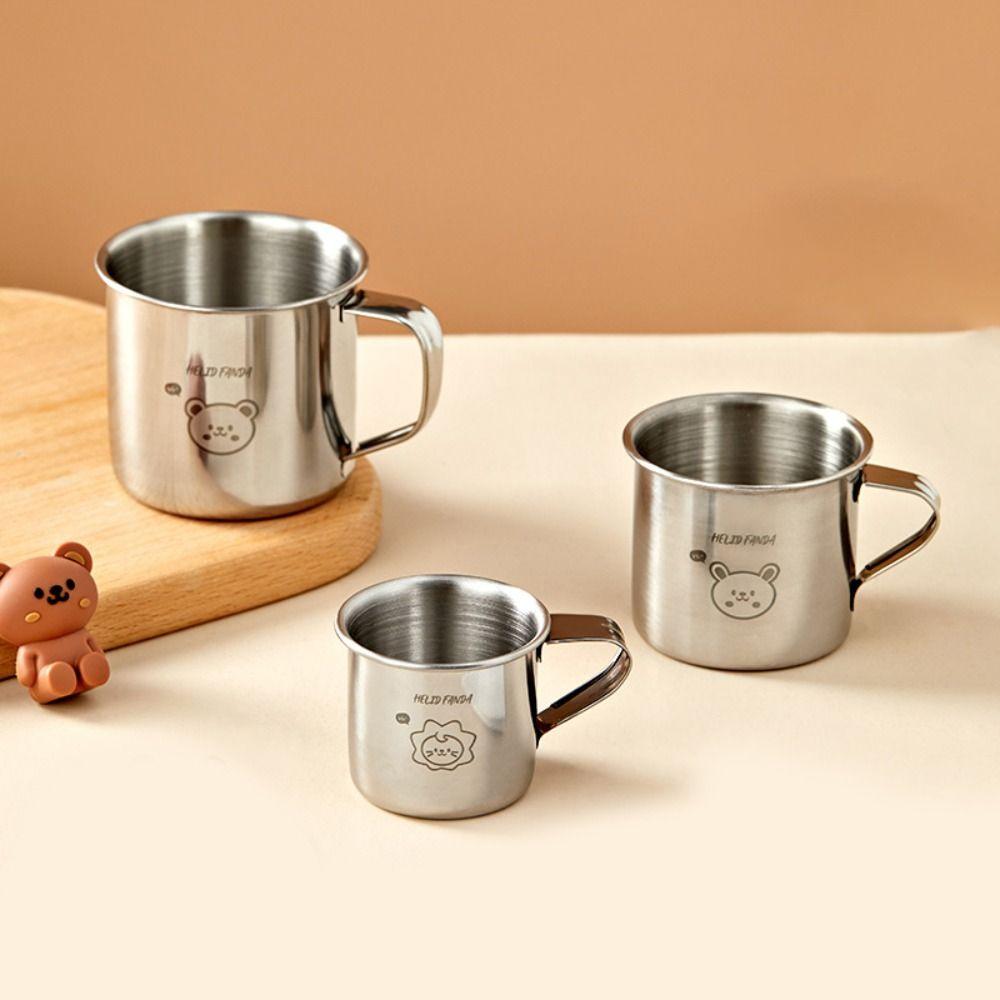 304 Stainless Steel Tea Milk Cup with Handle Children's Cup New Baby Milk Cup