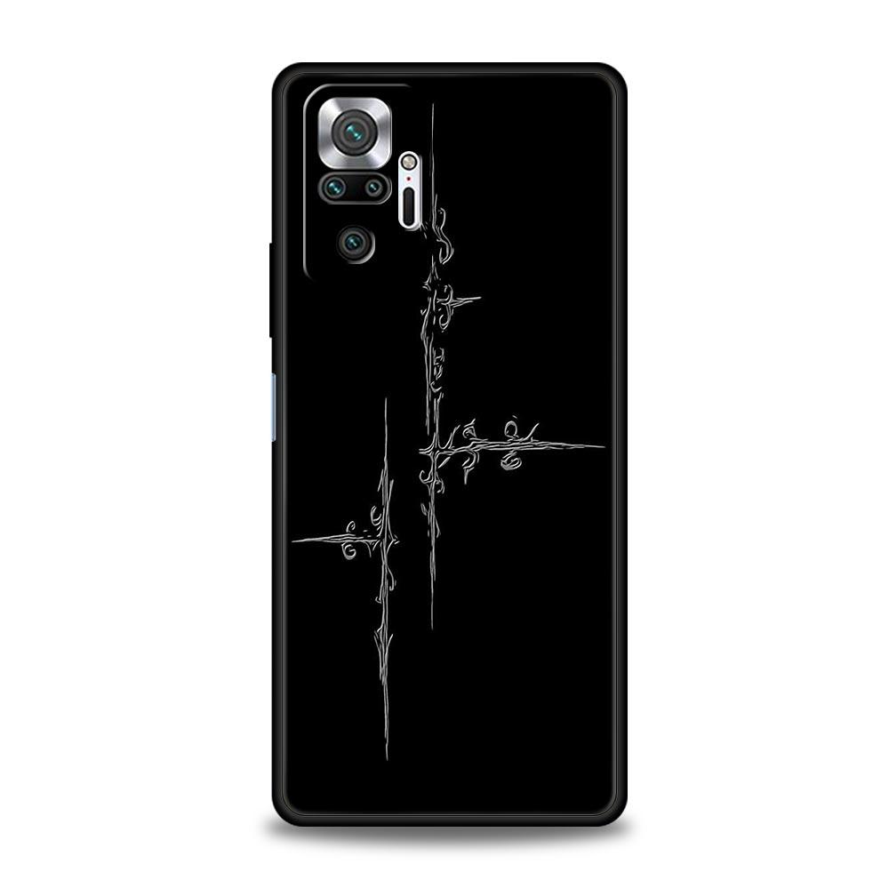 Cyber Sigil Cross line Phone Case For Xiaomi Redmi Note 14 13 5G 10 11 12 Pro Plus 4G 14C 13C 12C 10C Black Cover
