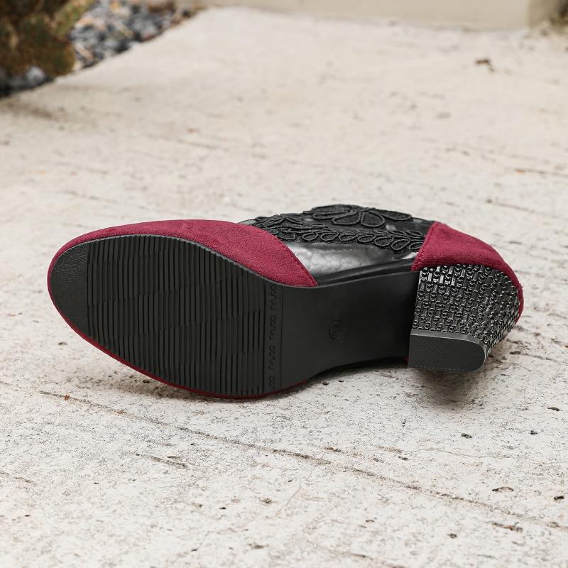 New Women's Lace Heeled Shoes Fashion Mesh Ladies Roman Sandals Breathable Ladies Shoes Elegant Ladies Pumps Sandalias De Tacón