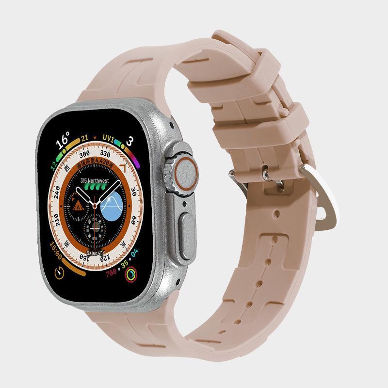 

Compatible Apple Watch iWatch 9 Sports Band - Hermes H Pattern Silicone Wristband 38/40/41/42mm