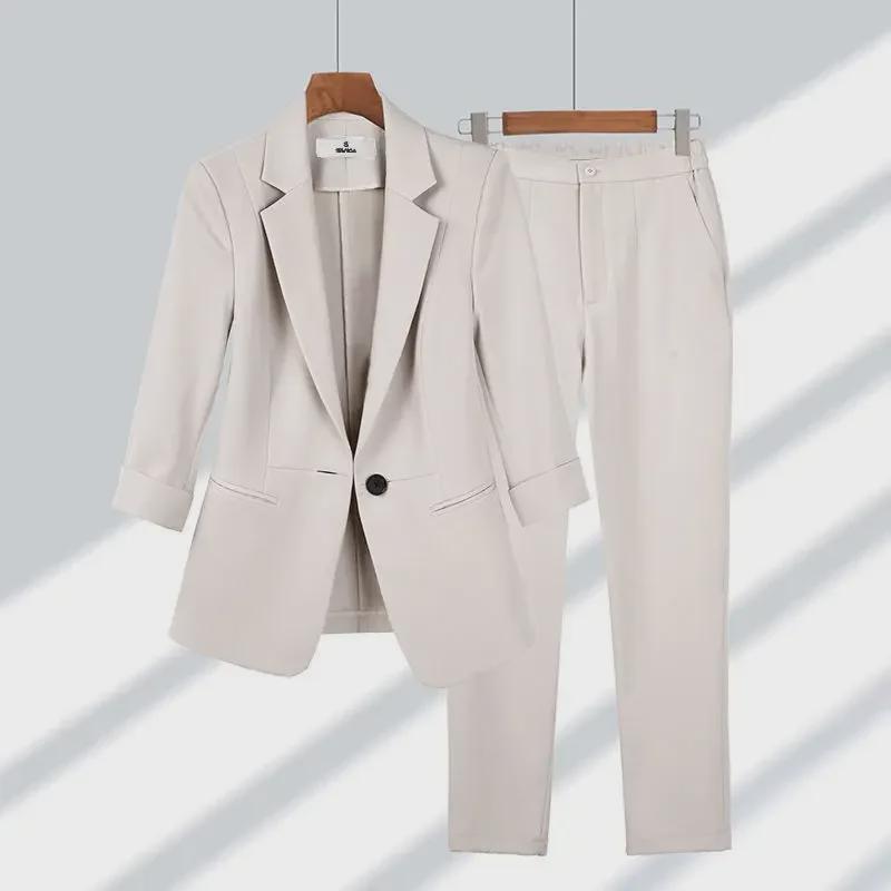 Women's Elegant Slimming Blazer and Suit Set - Spring/Summer 2024 Plus Size