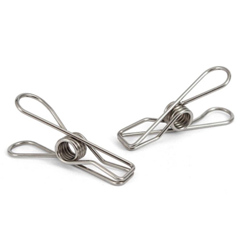 Stainless Steel Windproof Clothesline Clips - Small Size Sock Drying Clips