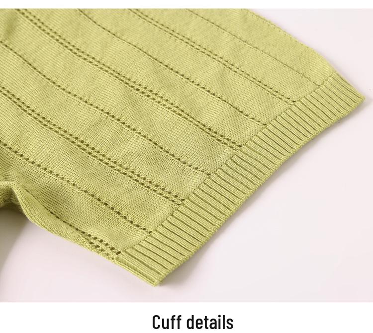Mom's Summer Tencel Knit Lapel T-Shirt - Stylish Short-Sleeved Top for Women