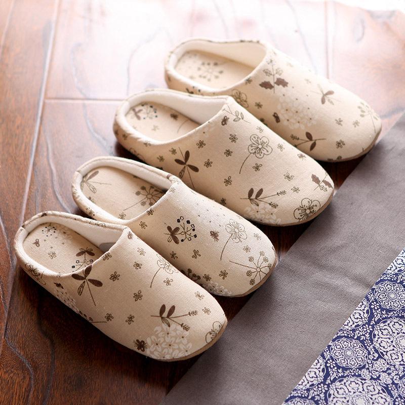 

Новые японские домашние тапочки для дома, льняные тапочки на мягкой подошве, подошва из замши men s size 42-44 (shoe length 290mm)