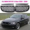 Diamond Kidney Grille Accessories Portable Car Chrome Plated For Bmw 3 Series E90 E91 2005-2008 Meteor Semi-plated Middle Mesh