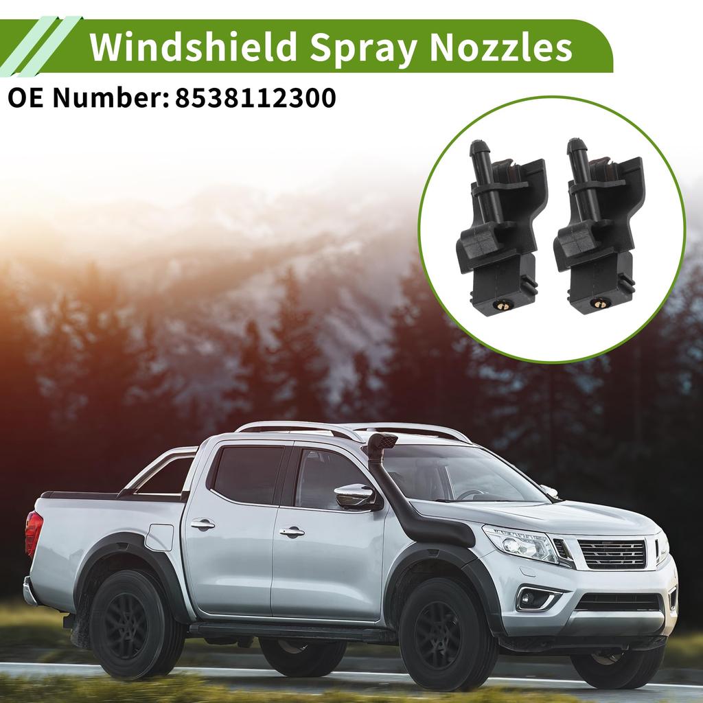 HOPESPANNER TOYOTA Compatible with 07-13 Black Front Window Nozzle 8538112300 Windshield Washer Nozzle Set