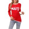 Europe, America Autumn And Winter New Women'S Sweater Christmas Letter Round Neck Pullover Knitted Sweater Top Women