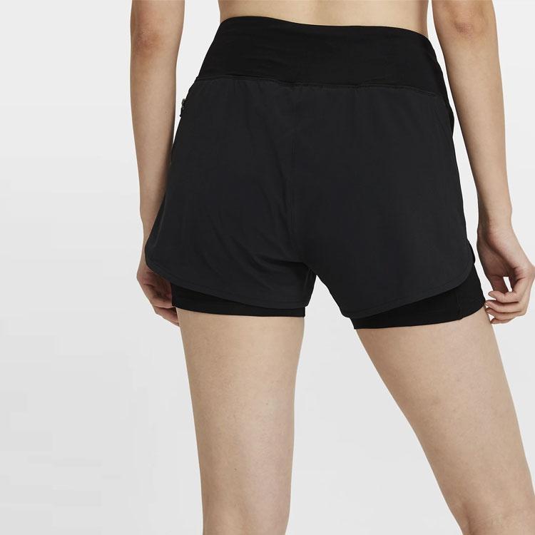 (WMNS) Nike Eclipse 2-in-1 Running Training Solid Color Sports Woven Shorts Black Women's CZ9571-010
