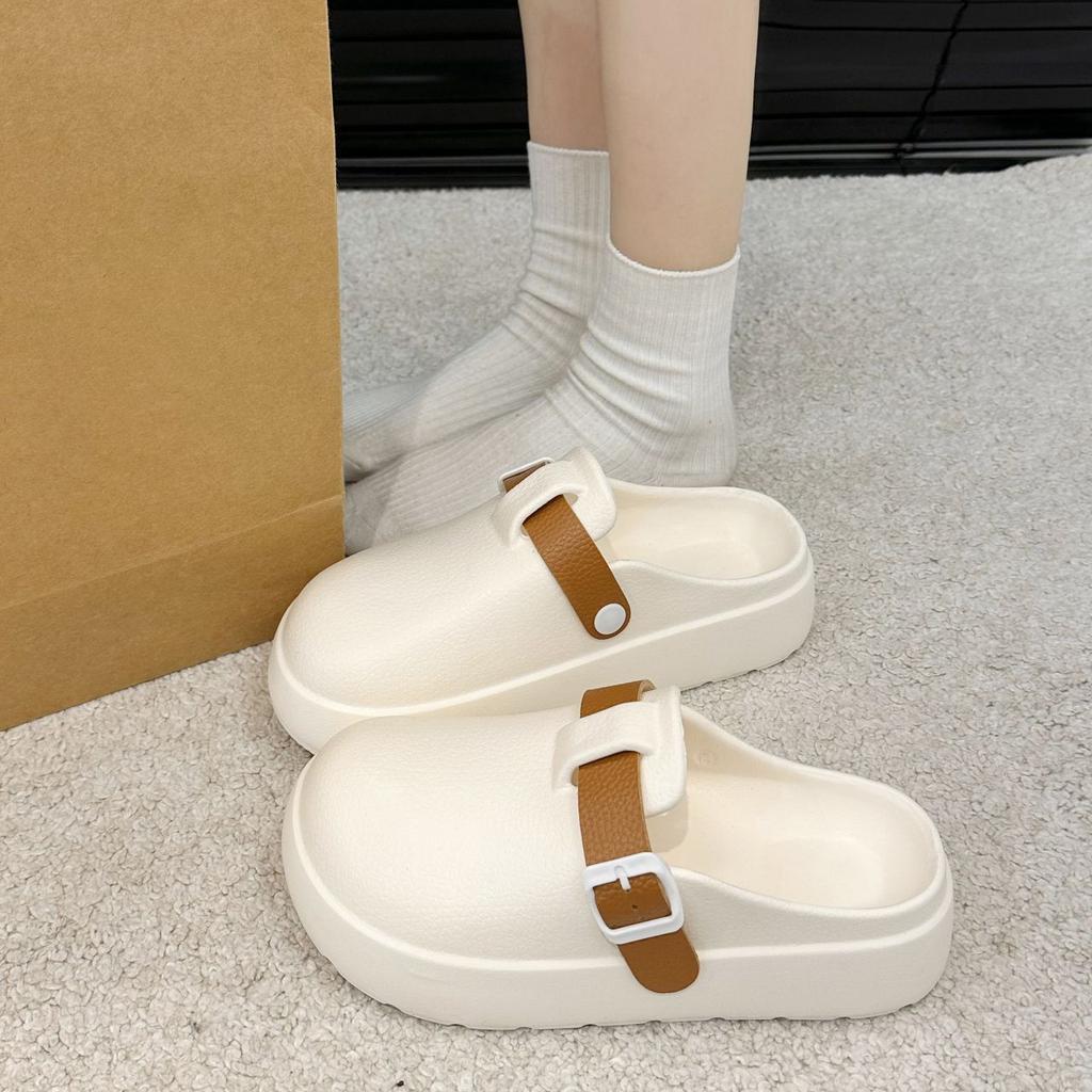 Non-slip casual versatile cool slippers women's 2025 spring and summer new fashionable thick-bottomed comfortable retro bag head cool slippers women