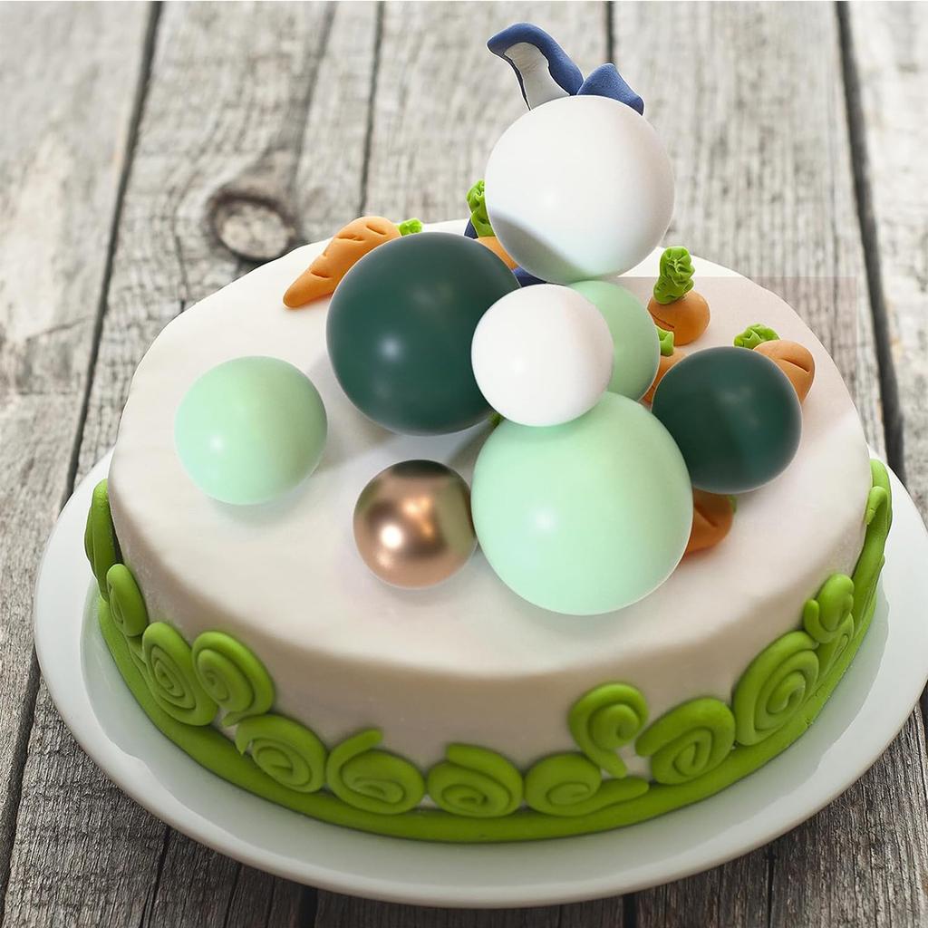 20 Pcs Ball Cake Topper Decorations Mini Balloons Cake Topper Sticks Light Green Balls  Cake Decorations for Wedding Birthday