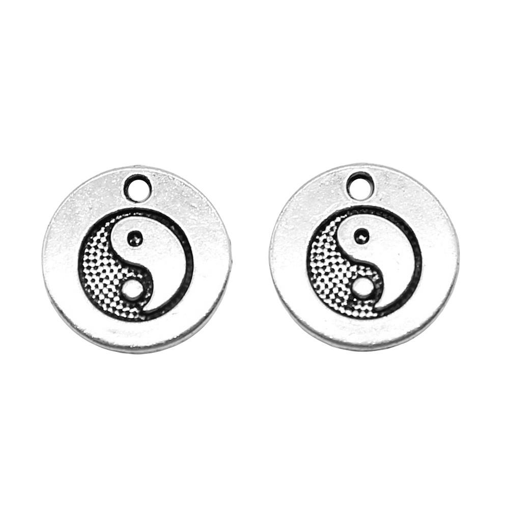 Yin Yang Charms Antique Alloy Lotus Pendants For Spiritual Zen Jewelry Accessories