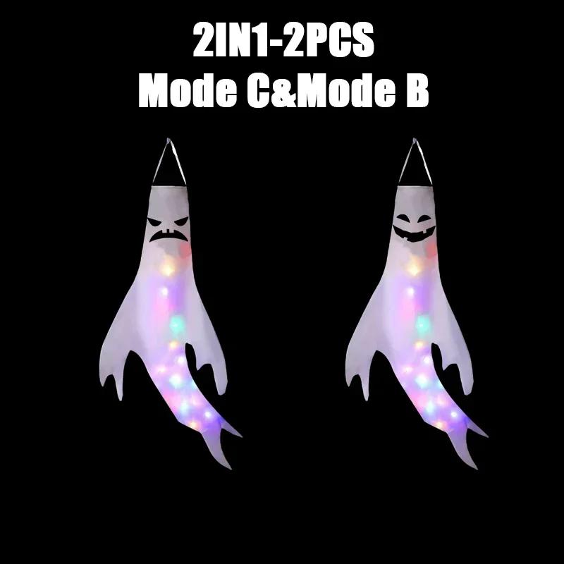 Scary Ghost Windsock LED Lighting Ghost Pendant Hanging Ghosts Ghost Festival Venue Decoration Props Halloween Party Decoration