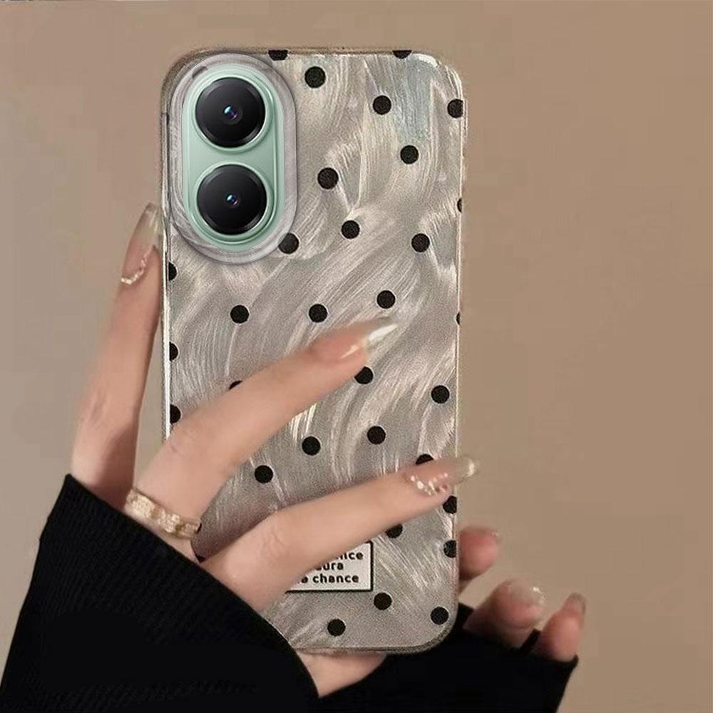 Black Circular Dots Feather Texture Phone Case for Xiaomi Poco X5 X7 M6 Pro X6 X3 Pro NFC C75 C71 C65 C61 M5S Women Girls Cover