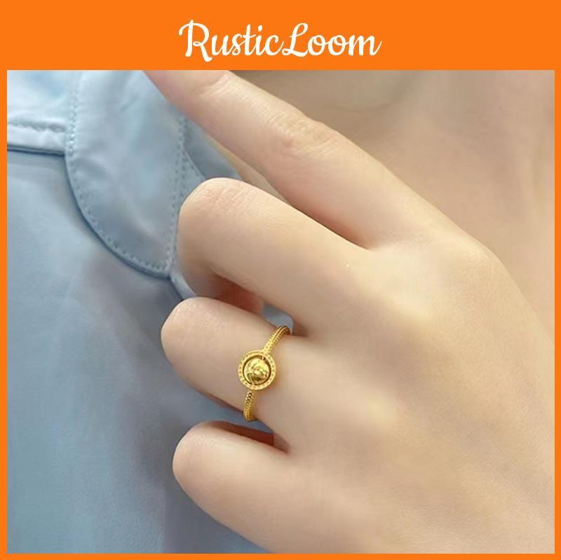 Beautifully Crafted Brass Gold Plated Cat Eye Bead Ring Perfect Gift For Her