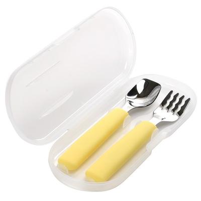 Daily Like Bonbon Silicone Spoon Fork Set, 05 Lemon, 1 Set, Korean Popular Tableware