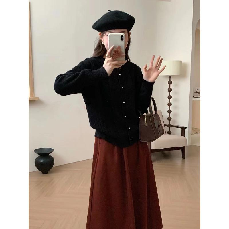 

Real autumn new solid color lace loose knitted cardigan women s casual lazy wind knitted cardigan jacket average size чёрный