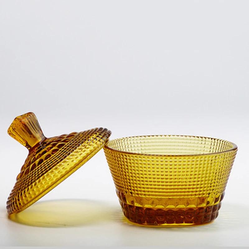 Stained Glass Candy Jar European Retro Storage Jar with Lid Storage Jar Household Storage Box Home Decoration Accessories