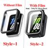 Ochranný Bling PC dutý kryt pro Samsung Galaxy Fit 3 Chytré hodinky Pásek Diamantový Křišťálový Nárazník Ochranný kryt Obrazovka
