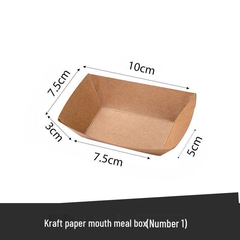 Экологичная крафт-бумажная коробка для закусок - Одноразовая, складная подставка для попкорна и хрустящего риса 50 pieces