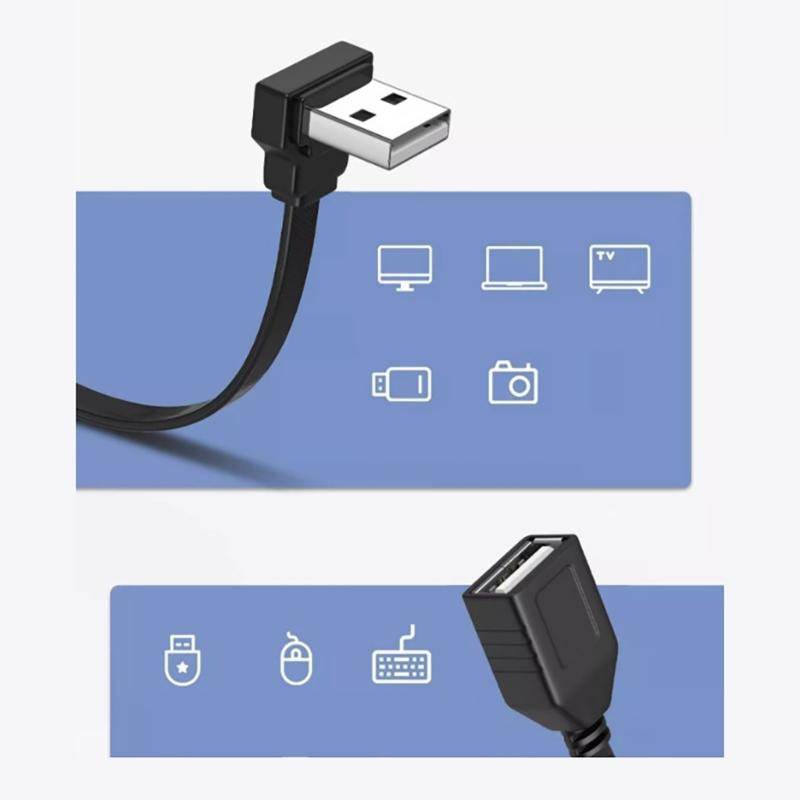 Adjustable USB 2.0 Extension Cable Male to Female Charging Data Cable for Computer and Peripherals Devices