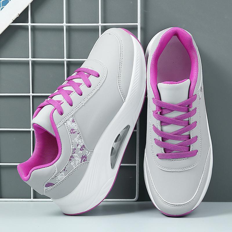 Women Fashion Running Shoes Air-cushion Sneakers Ladies Elastic Gym Trainers Outdoor Walking Exercise Shoes