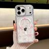 Applicable To Iphone16 Mobile Phone Case Diamond Lens Frame Apple 17 Transparent Magnetic Case Small Fresh Flower 15pro